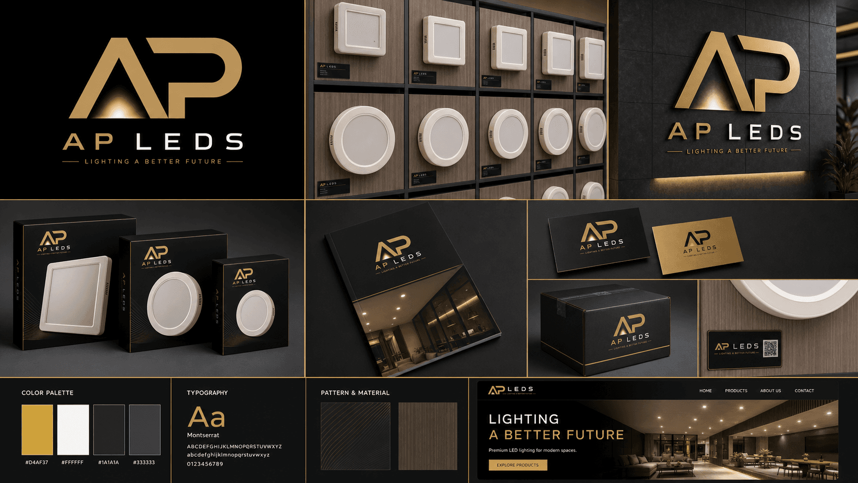 AP LEDS brand identity board