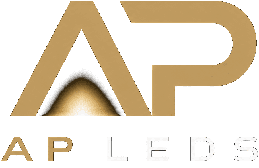 AP LEDS mark — light held inside the letter A